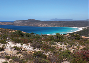 View of the coastal zone of the project area, near the archaeological site known as 'Kurda Canyon' (published in Australian Archaeology 80:83).
